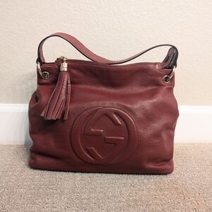 💕 Gucci Burgundy Leather Hobo Bag